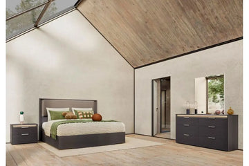AMY000018:Amy Upholstered Bed With Stora, Styled
