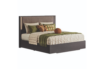 AMY000016:Amy Upholstered Panel Bed With, AngledAngle