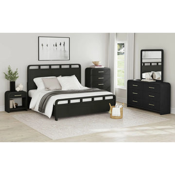 EMBER0003:Emberly Panel Bed & Dresser & , Styled