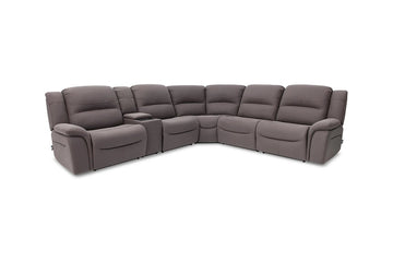 JAXON0000:Jaxon 6 Piece 2 Power Sectional With 2 Power Armless Recliner, Angled