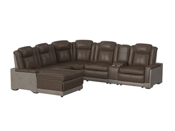 LANTAN006:Lantana 6 Piece 2 Power Chaise Sectional With 2 Power Armless Recliner, Angled