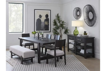 SHELBY010:Shelby Trestle Dining Table & , Back