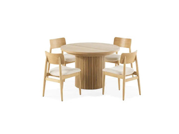 TRANSFM08:Transformer Oak Round Dining Table and 4 Chairs