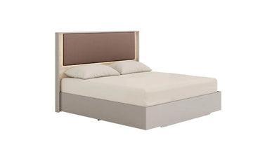 TULLIA001:Tullia Upholstered Panel Bed, AngledAngle