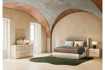 TULLIA003:Tullia Upholstered Panel Bed &, Styled