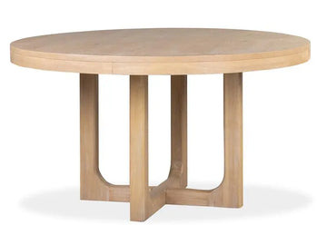 069417585:White Oak Round Dining Table, AngledAngle