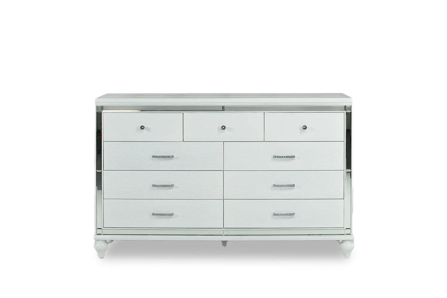 772454556:Valentino Panel Bed, Dresser, Mirror & Nightstand in White, Twin