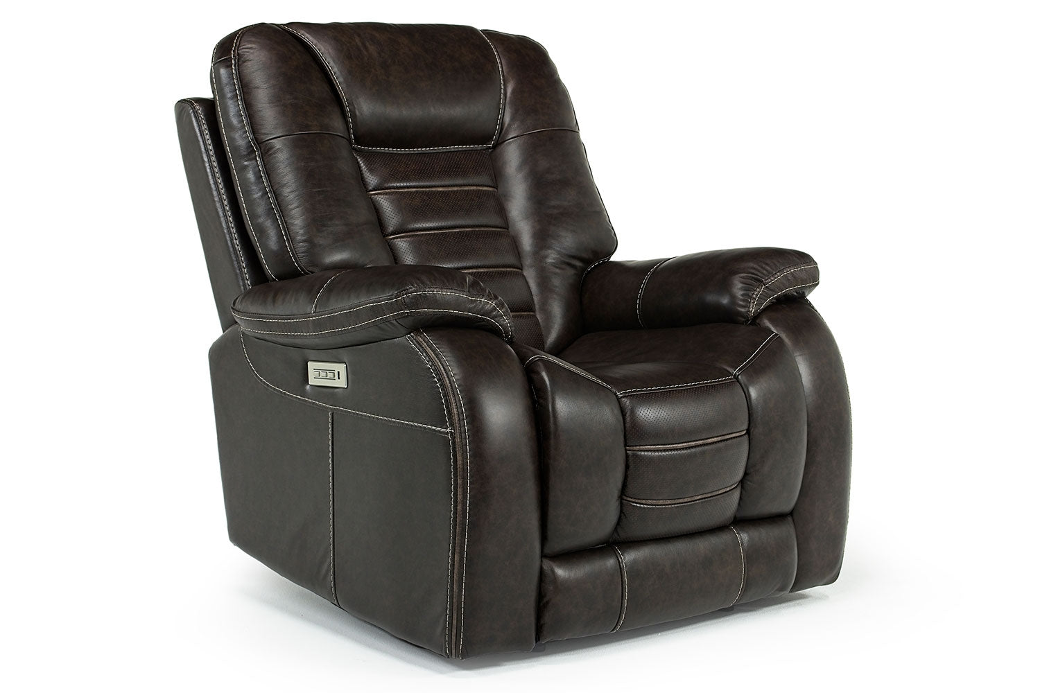 037449194:Malibu 3 Power Recliner in Chocolate Leather, Image 1