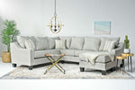 146780182:Lucy Tux Sofa Chaise Sectional in Linen, Right Facing, Image 5