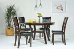 513004772:Gia Round Dining Table & 4 Chairs in Dark Brown, Image 1