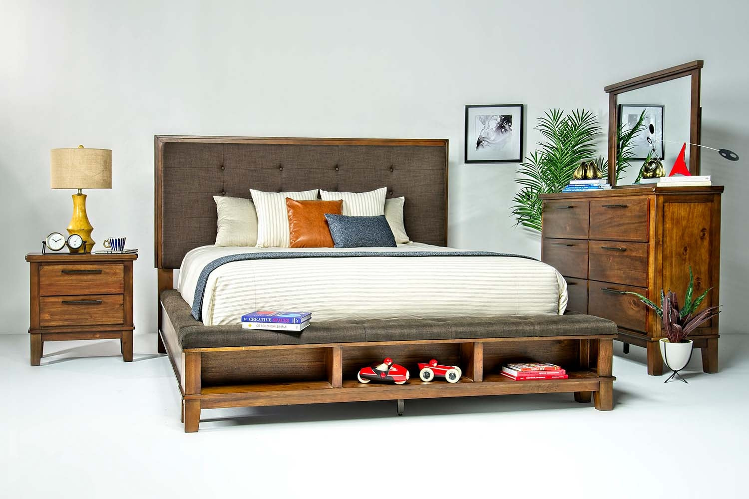 890822231:Cagney Upholstered Panel Bed w/ Storage in Brown, California King, Image 6