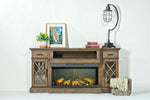 634509392:Harbor Console w/ Fireplace Insert in Brown, 70 Inch, Image 1
