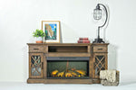 634509392:Harbor Console w/ Fireplace Insert in Brown, 70 Inch, Image 1