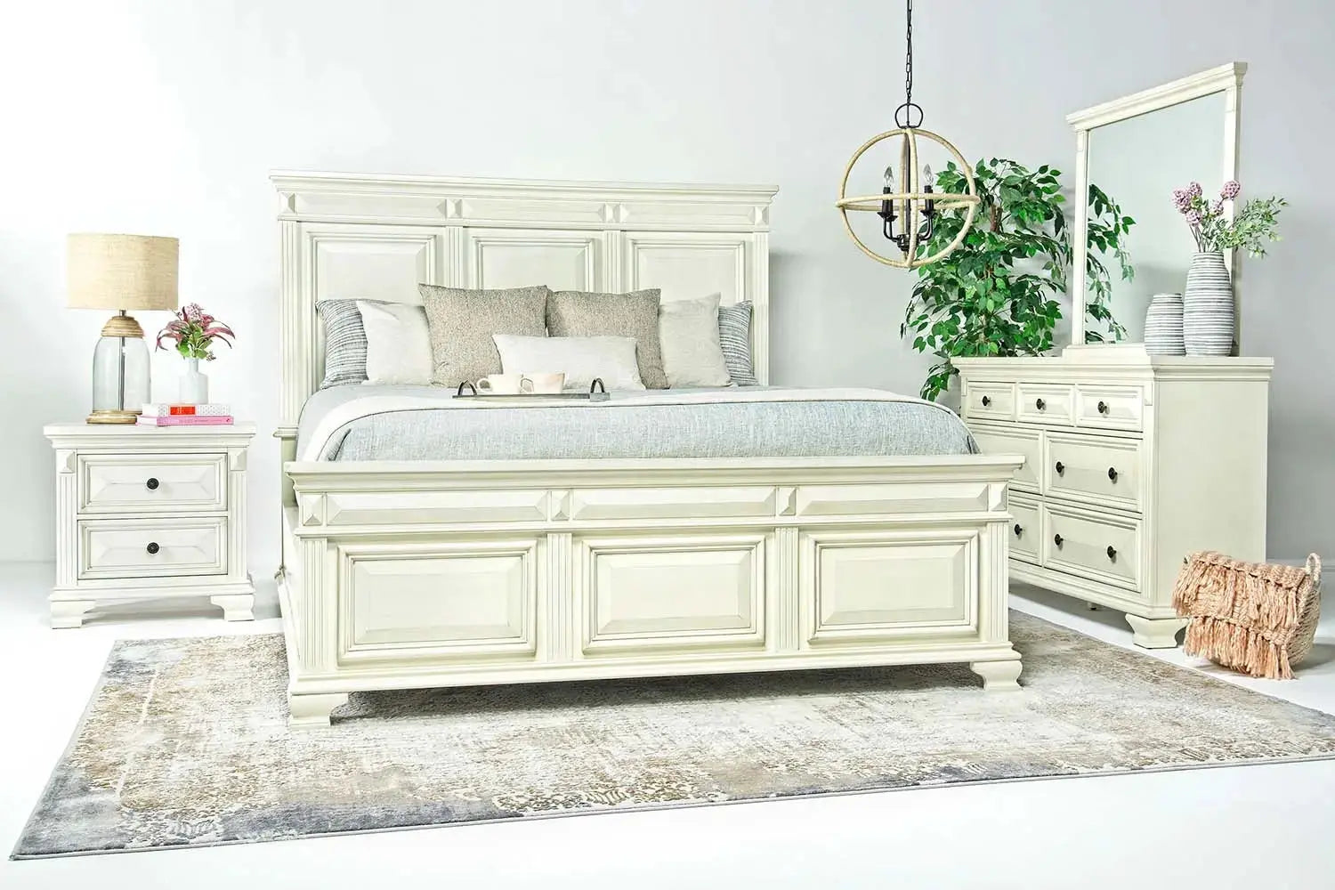 504012903:Calloway Panel Bed in White, Eastern King, Image 2