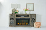 459017123:Harbor Console w/ Fireplace Insert in Gray, 70 Inch, Image 1
