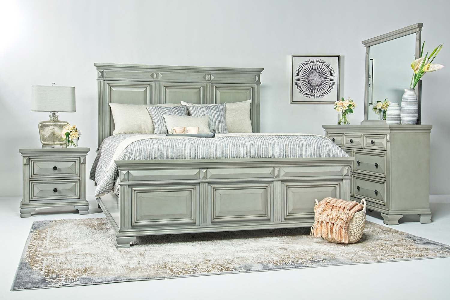 089365232:Calloway Panel Bed in Gray, Queen, Image 7
