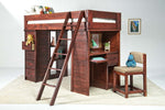 987154063:Young Pioneer Student Loft Bed w/ Storage in Cinnamon, Twin, Image 5