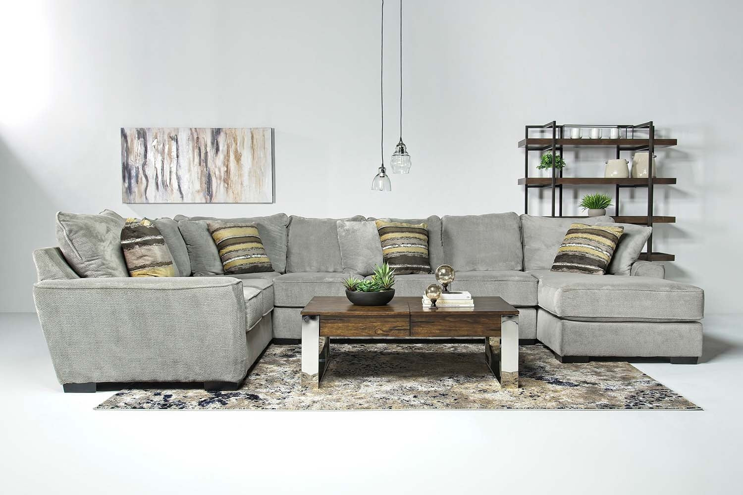 408002733:Oracle Tux Sofa Chaise Sectional in Platinum, Right Facing, Image 4