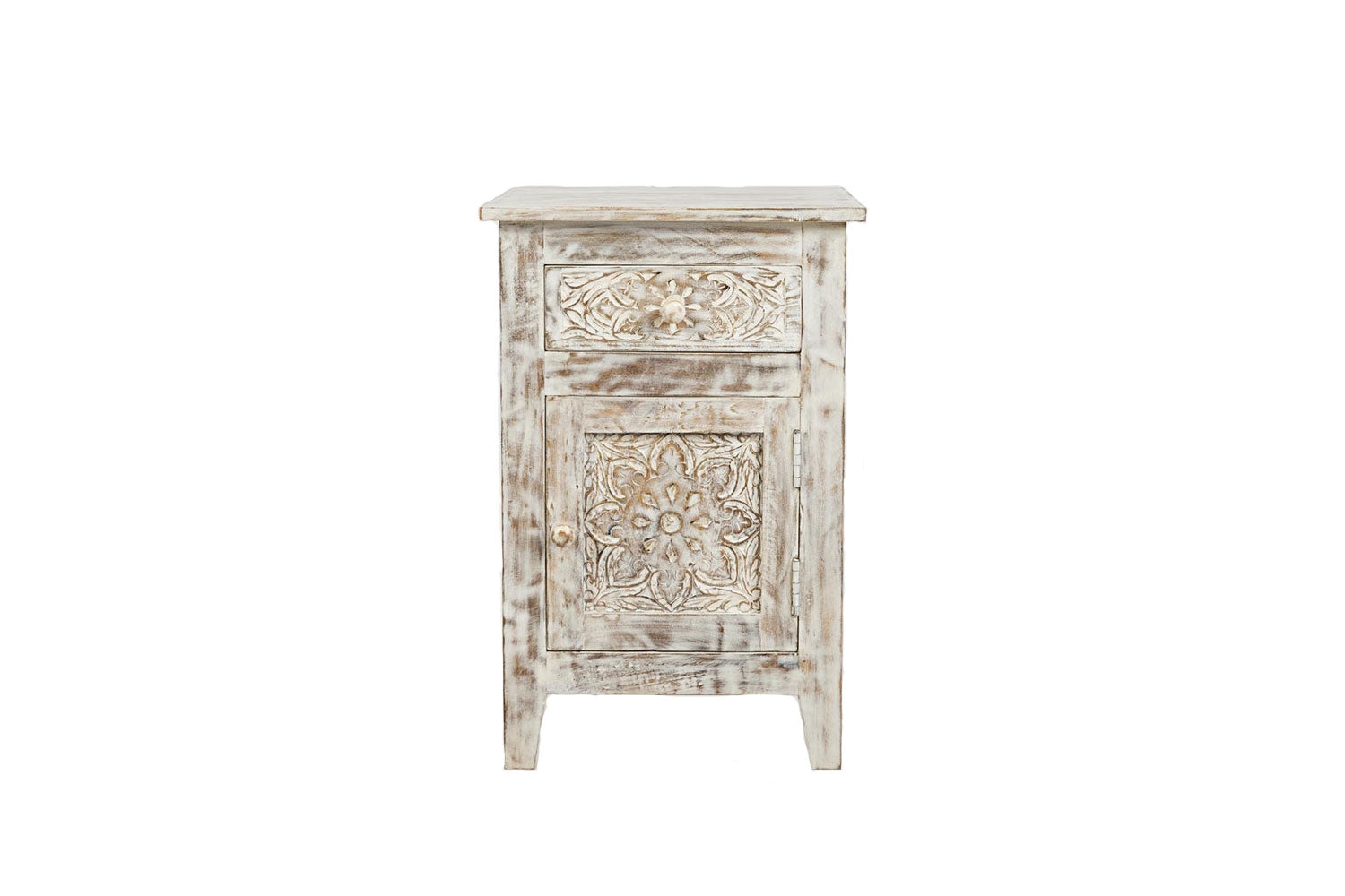 425706632:Hand Carved End Table in White, Image 2