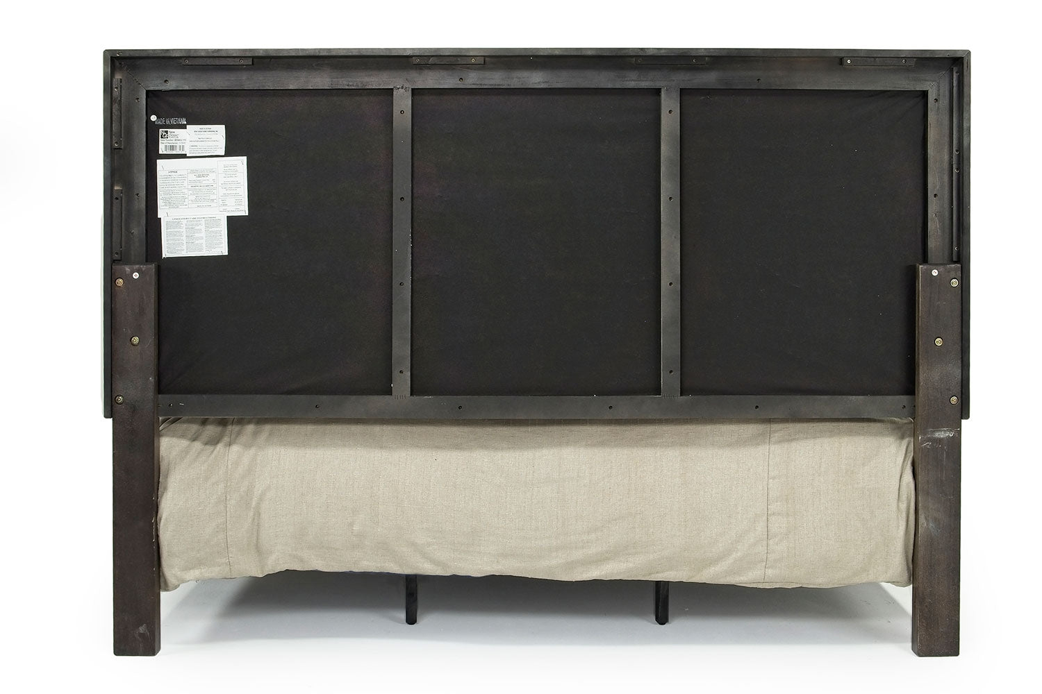 124787201:Cagney Upholstered Panel Bed w/ Storage in Gray, Eastern King, Image 4