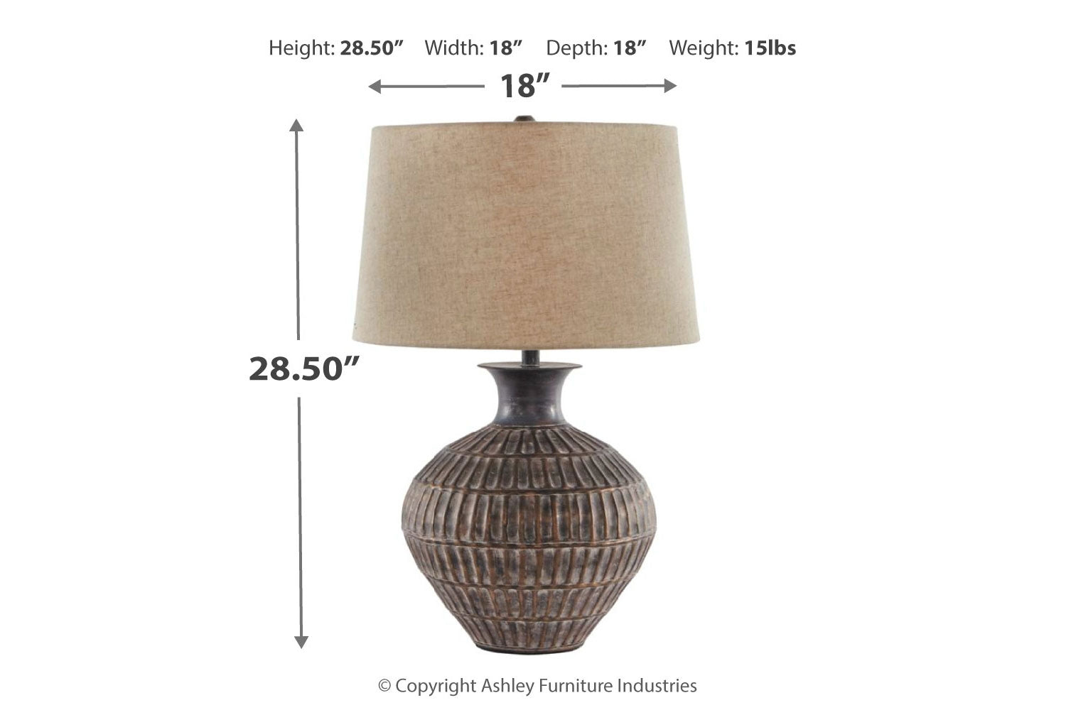210656004:Magan Table Lamp in Antique Bronze Finish, Image 4