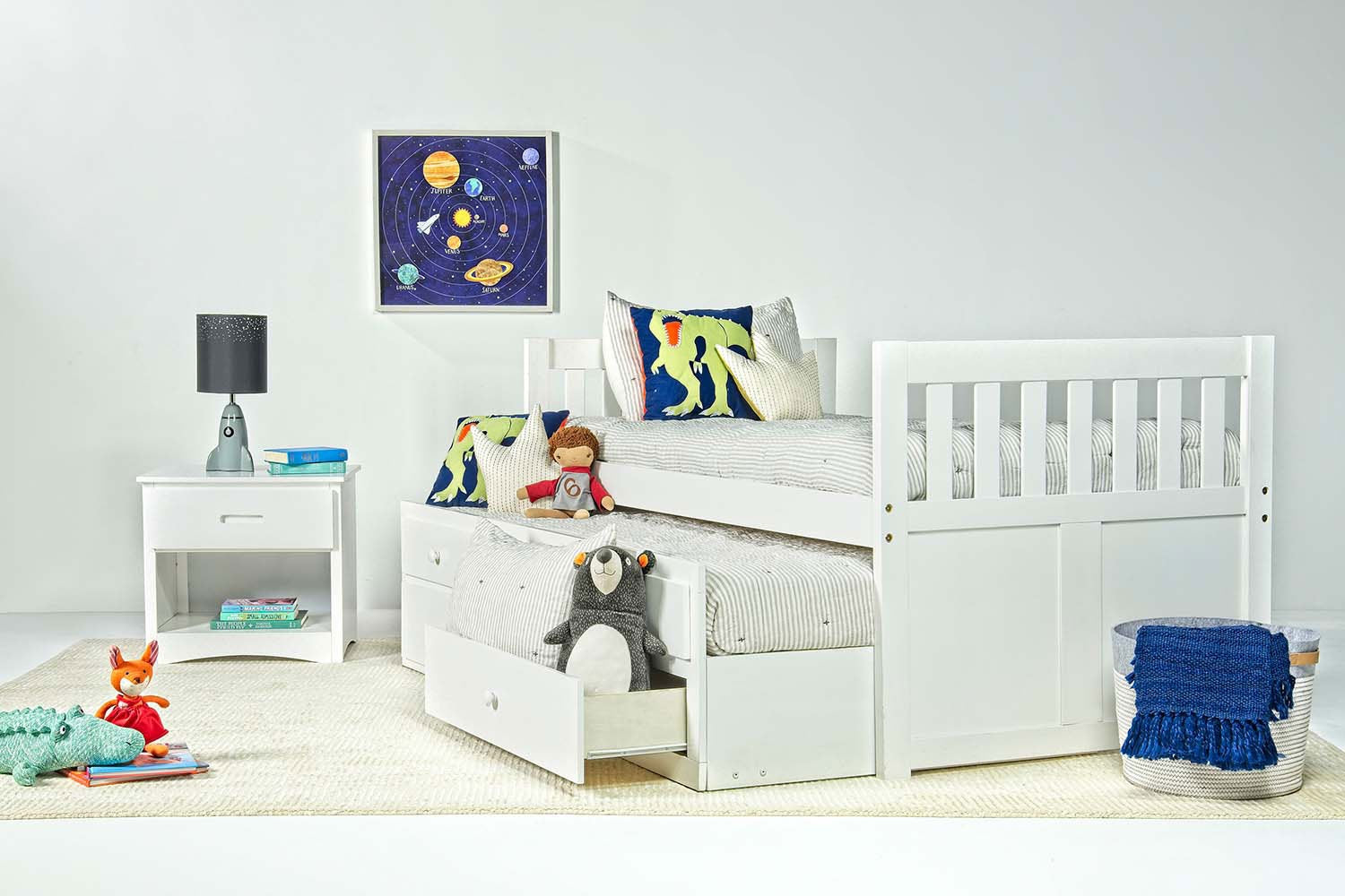 232287948:Basic Captain Bed w/ Storage in White, Twin, Image 4