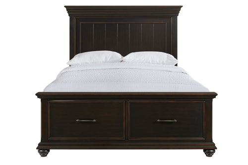 269517511:Slater Panel Bed w/ Storage in Black, Queen, Image 1
