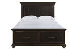269517511:Slater Panel Bed w/ Storage in Black, Queen, Image 1