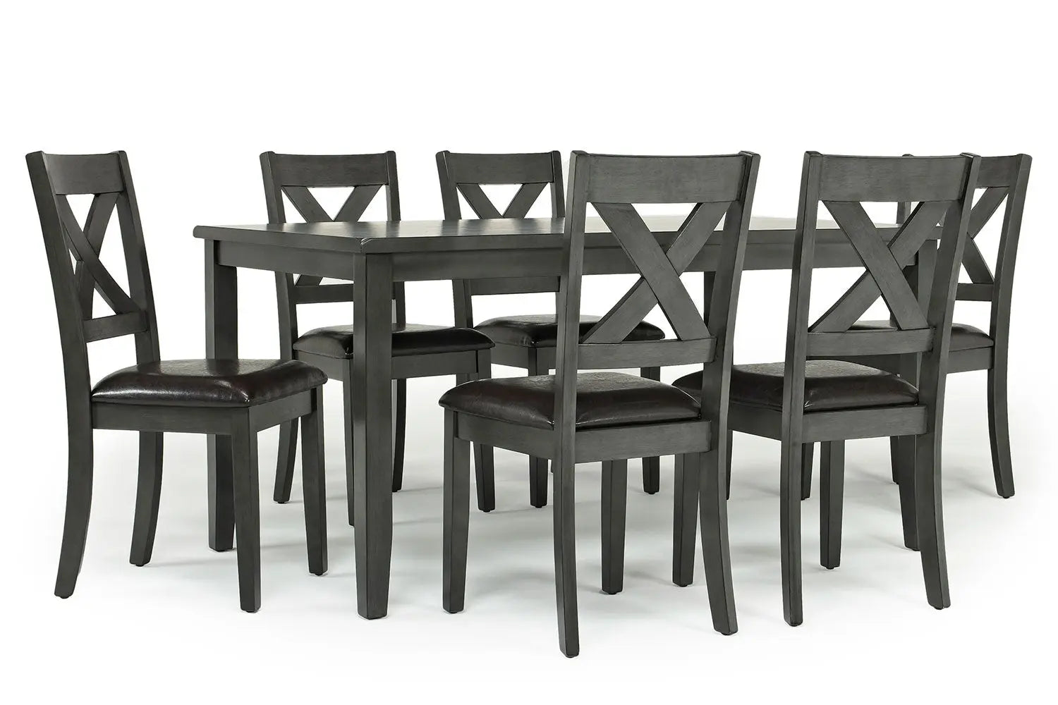 328135823:Palm Springs Dining Table & 6 Chairs in Gray, Image 2