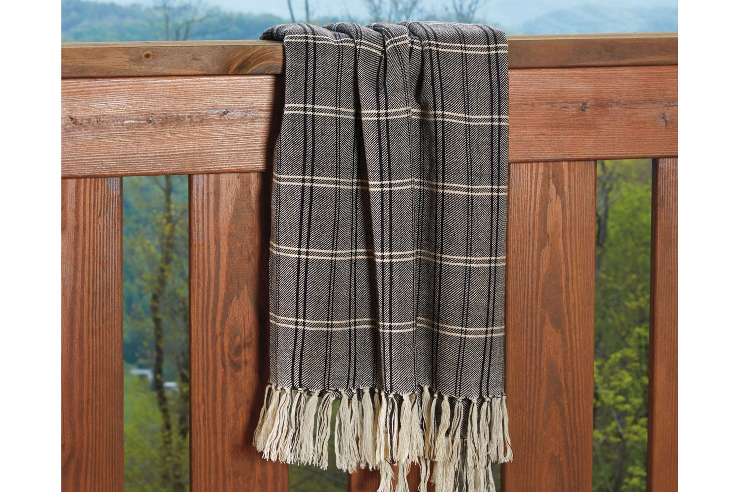 414988578:Luis Throw Blanket in Beige/Black, Image 2