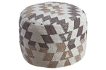 541215993:Abraham Pouf in White/Brown, Image 1