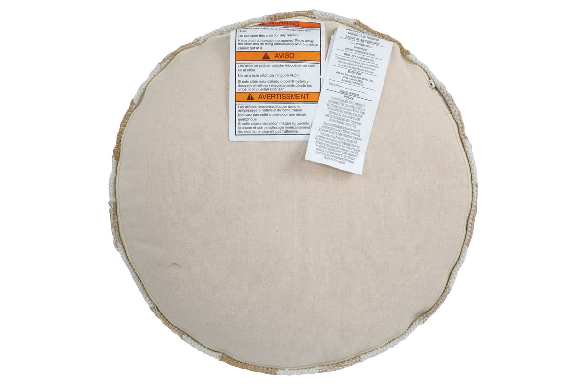 541215993:Abraham Pouf in White/Brown, Image 4