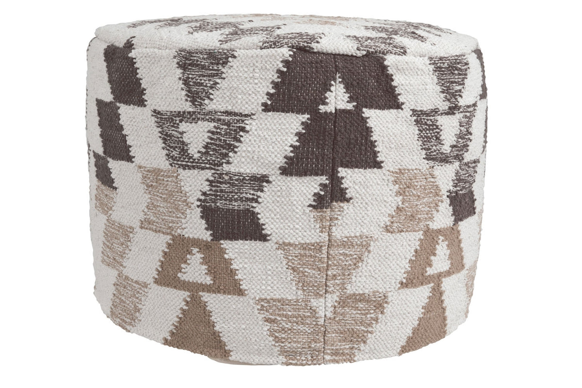 541215993:Abraham Pouf in White/Brown, Image 2