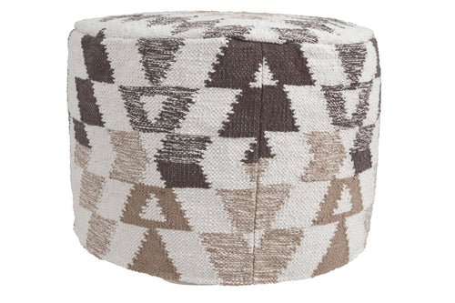 541215993:Abraham Pouf in White/Brown, Image 2