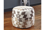 541215993:Abraham Pouf in White/Brown, Image 5