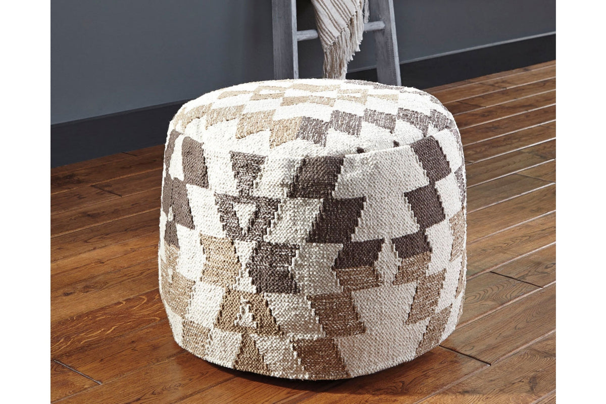 541215993:Abraham Pouf in White/Brown, Image 5