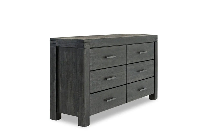 MEADOW018:Meadow Panel Bed w/ Storage, Dresser, Mirror & Nightstand in Gray, California King, Image 5