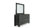 MEADOW015:Meadow Panel Bed w/ Storage, Dresser, Mirror & Nightstand in Gray, Queen, Image 4
