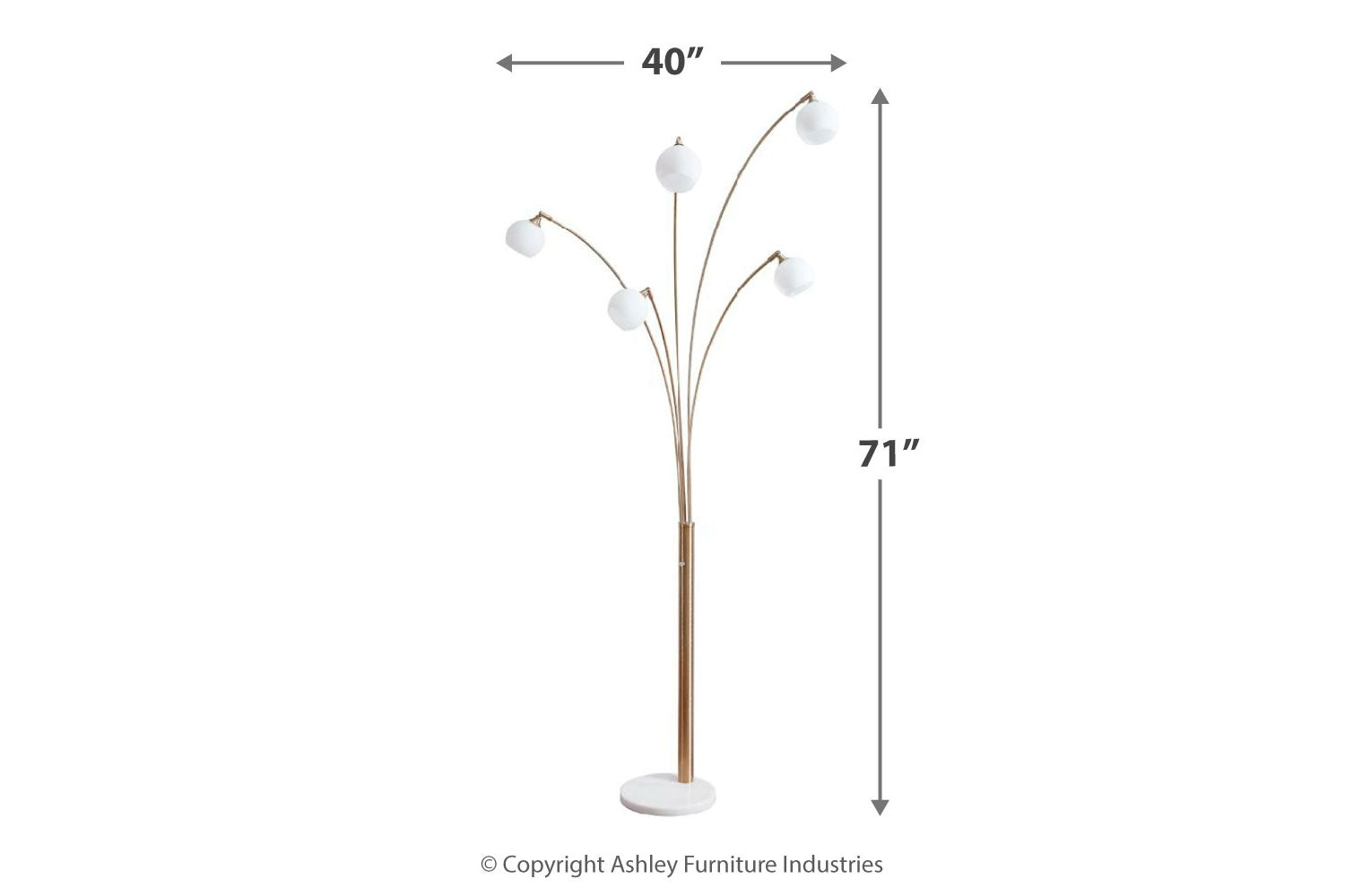472522904:Taliya Arc Floor Lamp in Champagne/White, Image 4