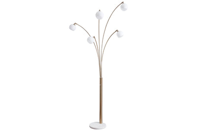 472522904:Taliya Arc Floor Lamp in Champagne/White, Image 1