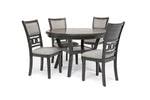 507948712:Gia Round Dining Table & 4 Chairs in Gray, Image 1