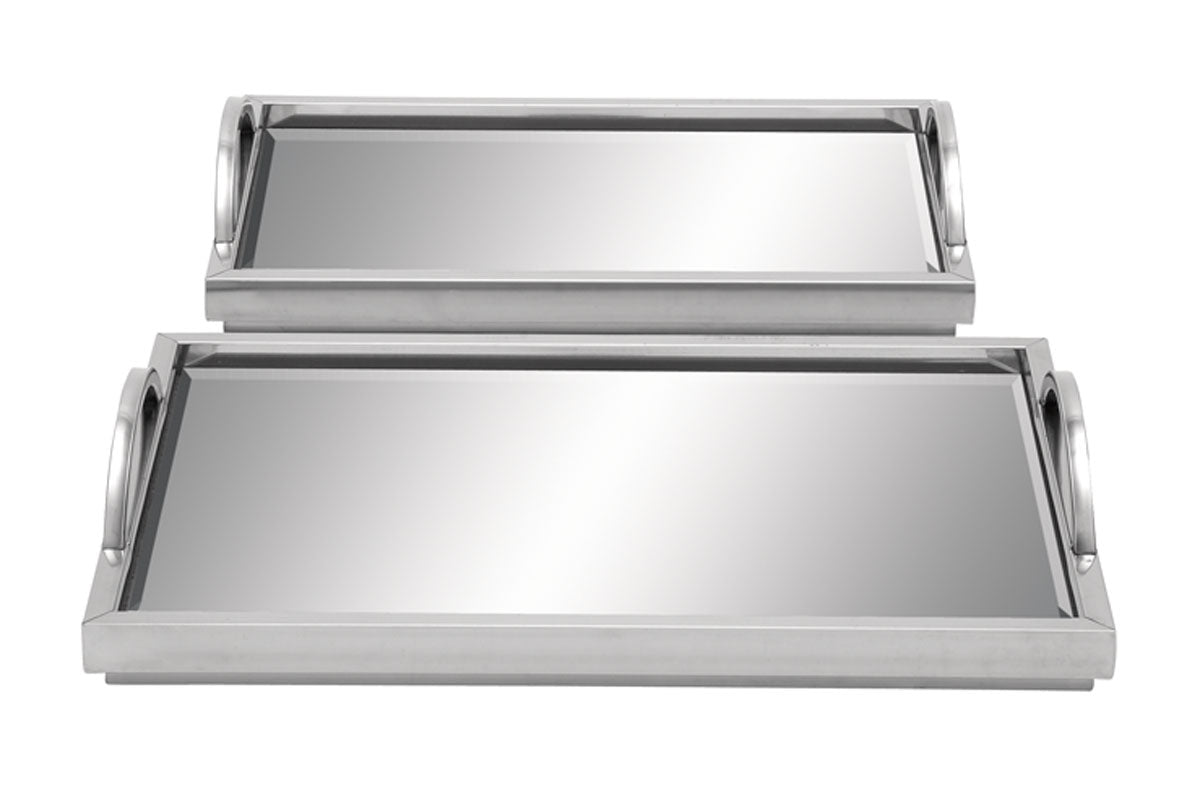 862934273:Silver Mirrored Trays, Set of 2, Image 1