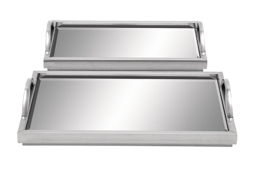 862934273:Silver Mirrored Trays, Set of 2, Image 1