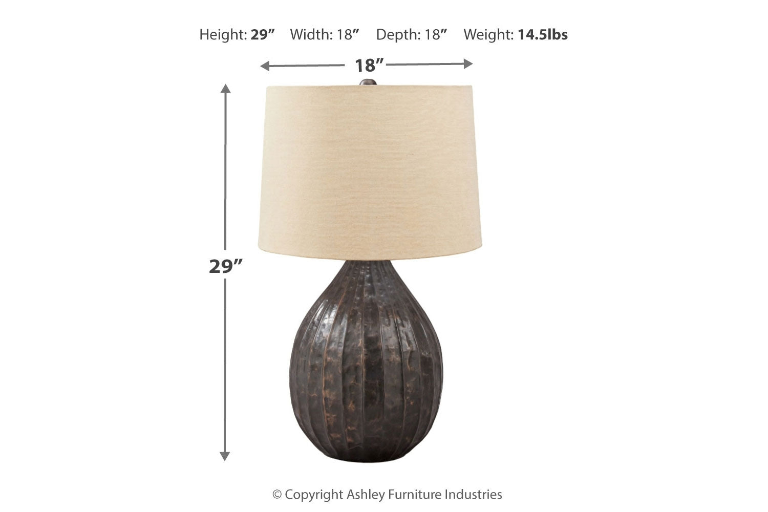 524846085:Marloes Table Lamp in Copper Finish, Image 3