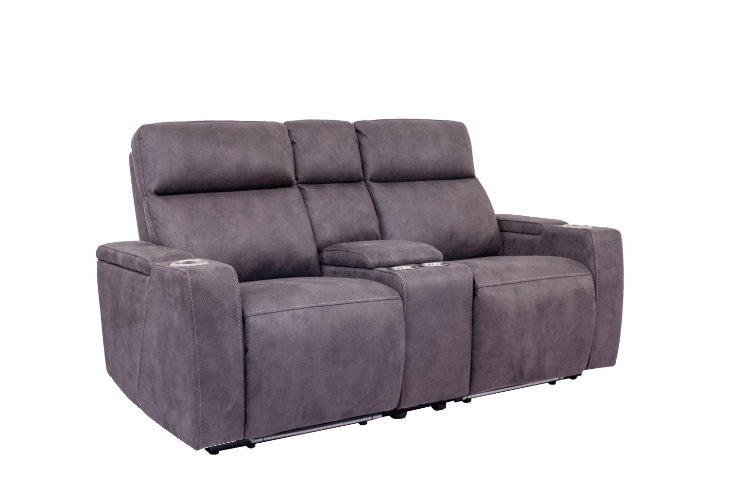 213839954:Rhys 2 Power Console Loveseat in Gray, Image 1