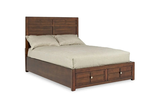 KENSIICKB:Kensington Panel Bed w/ Storage in Brown, California King, Image 1