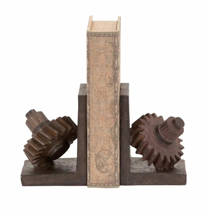 764673159:Gear Bookends, Set of 2, Image 1