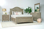 308942060:Bay Creek Arch Panel Bed, Dresser, Mirror & Nightstand in Light Gray, Eastern King, Image 1