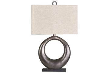 647155499:Saria Metal Table Lamp in Antique Silver Finish, Image 1