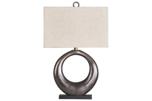 647155499:Saria Metal Table Lamp in Antique Silver Finish, Image 1